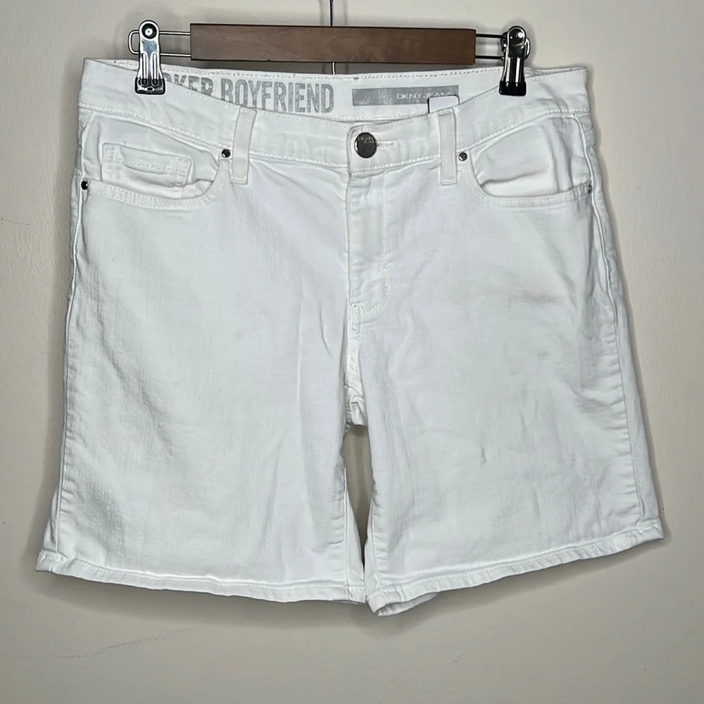 DKNY JEANS BLEECKER BOYFRIEND WHITE SHORTS SIZE 10P